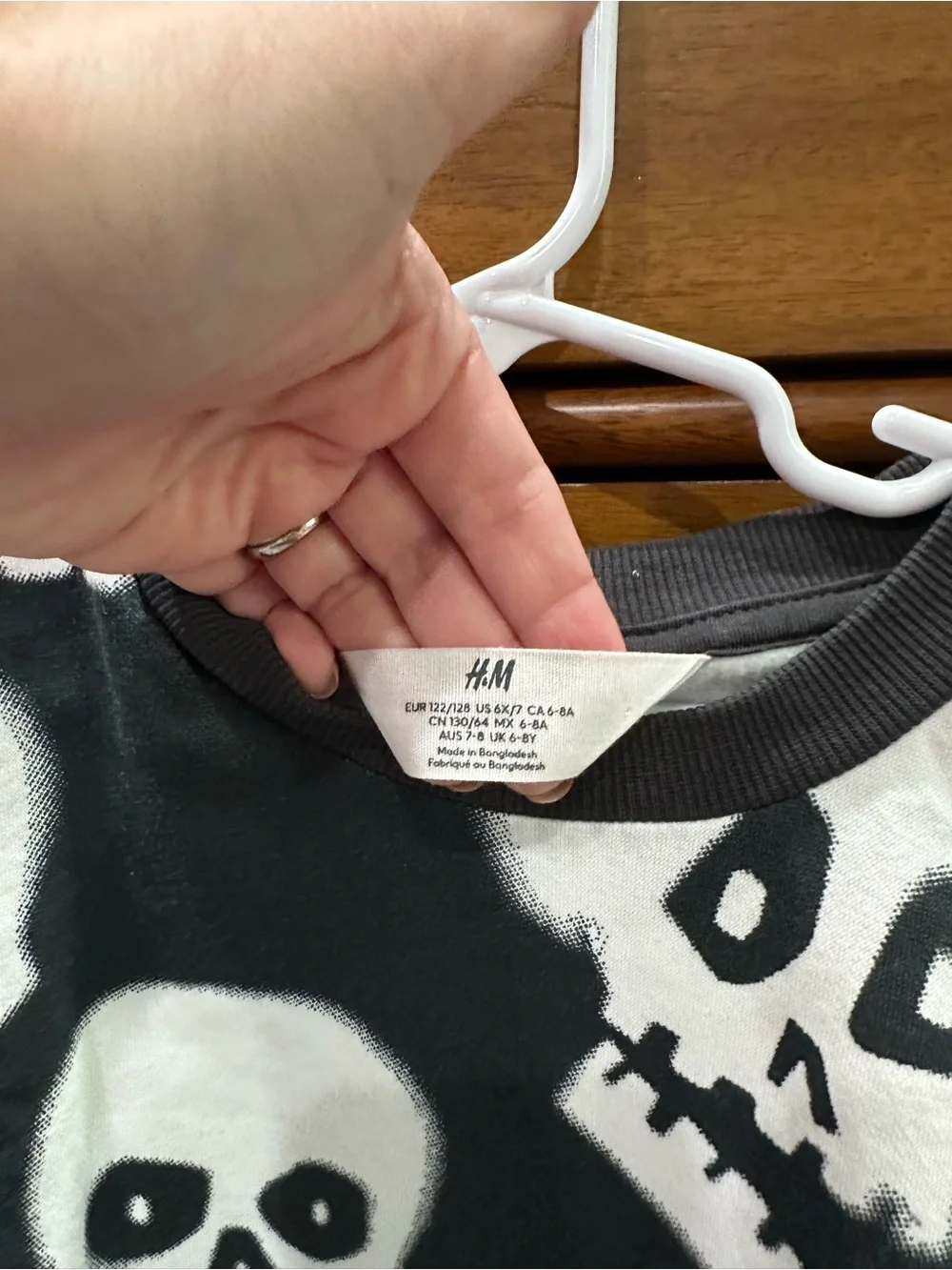 H&M Kids Black Pullover with White Skull Print